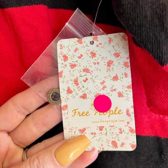 Free People Red and Black Striped Rugby Top - Picture 3 of 8